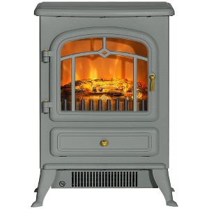 Kumasinova 22" Electric Fireplace with Realistic LED Flames and Logs,Freestanding 1500W Heater Fireplace with Overheating Protection - 1 of 4