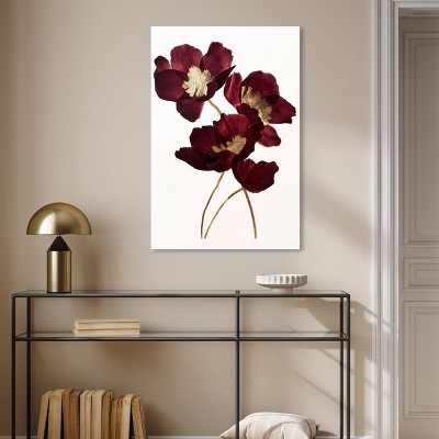 Art Remedy Wine Flowers Gallery Wrapped Canvas Wall Art, 24" x 36"