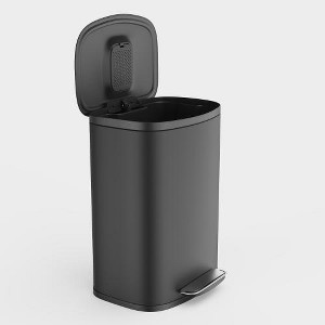 Dolonm 13 Gallon 50L Kitchen Soft Close Trash Can Stainless Steel Ellipse Bustbin - 1 of 4