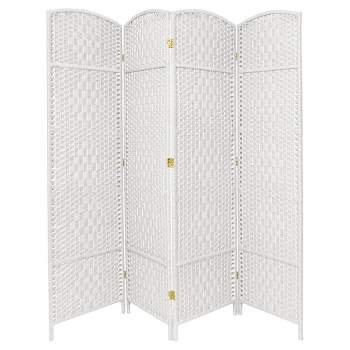 7 ft. Tall Diamond Weave Room Divider - White (4 Panels)