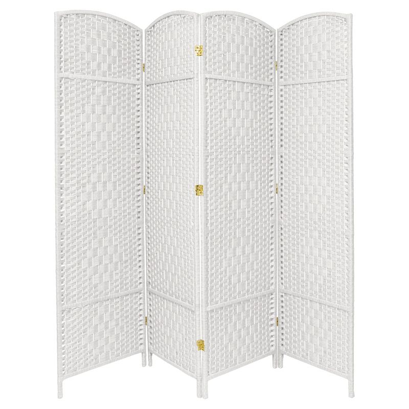 7 ft. Tall Diamond Weave Room Divider - White (4 Panels), 1 of 6