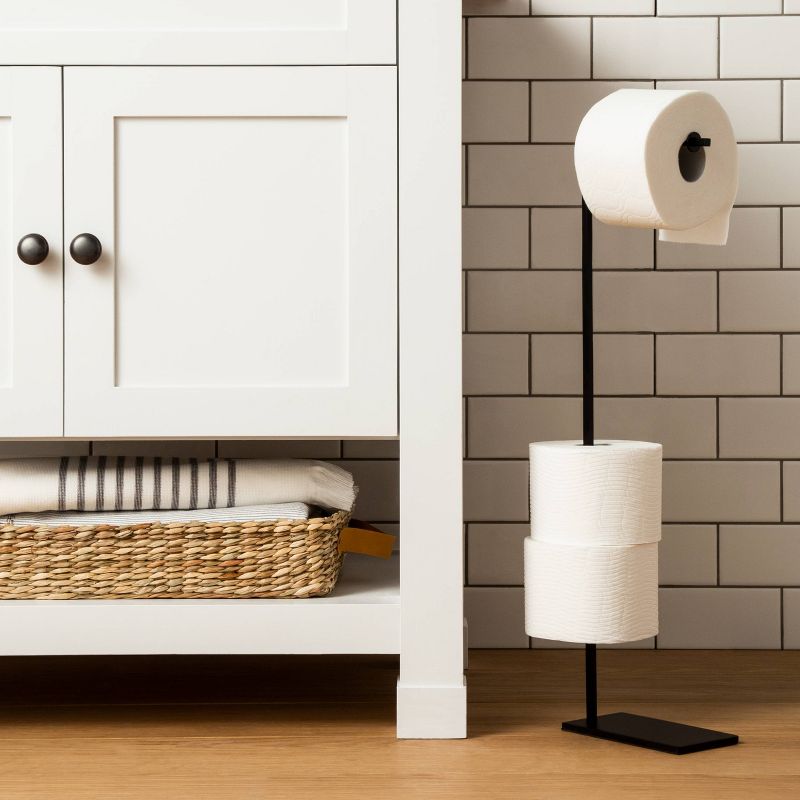 Metal Toilet Paper Holder Stand Matte Black - Hearth &#38; Hand&#8482; with Magnolia, 3 of 5