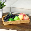 BRINJOY Rectangular Woven Storage Basket - 14.6x9 inch Handwoven Rattan Tray for Kitchen, Dining Table Decor & Organization - 4 of 4