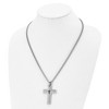 Black Bow Jewelry Men's Stainless Steel and Black Diamond Cross Necklace - 22 Inch - 3 of 4