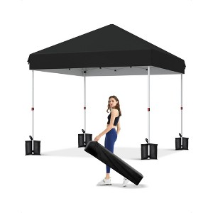 10x10 Pop Up Canopy Tent – Outdoor Tent with 3 Adjustable Heights, Easy Setup, Includes 4 Sandbags & Carrying Bag for Camping, Parties, Events - 1 of 4