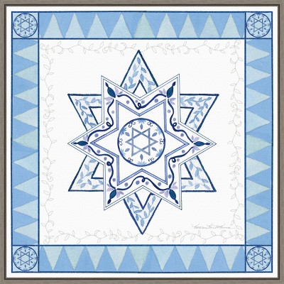 22" x 22" Celebrating Hanukkah I Framed Wall Canvas - Amanti Art