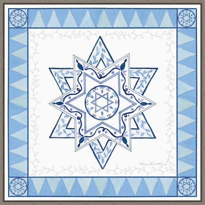 22" x 22" Celebrating Hanukkah I Framed Wall Canvas - Amanti Art