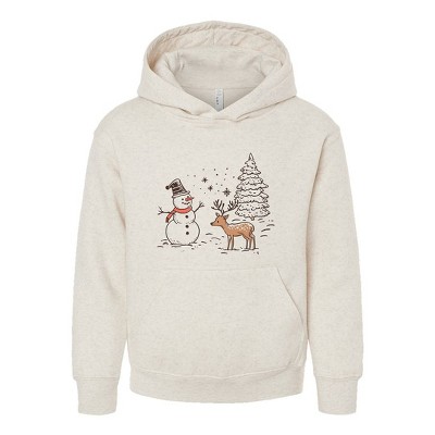 The Juniper Shop Deer Snowman Scene Youth Graphic Hoodie