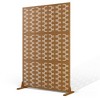 TOAOTBNBO Metal Privacy Screen with Stand, Decorative Privacy Fence Panels with Brick Pattern, Outdoor Privacy Screen for Garden, Brown - 2 of 4