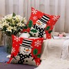 Christmas Red Pillow Cover Lovely Snowman Festival Throw Cushion Cover Xmas Snowman - 3 of 4