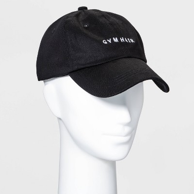 Adult Gym Hair Baseball Hat - Black