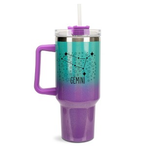 100 North Gemini Zodiac Astrology Star Sign Wrap-Around 40 Oz. Stainless Steel Water Bottle Coffee Mug, Spill & Leak Resistant, Travel Tumbler with - 1 of 4