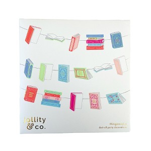 Jollity & Co. - Book Club Garland - Pack of 16 Die-Cut Pieces & Hanging Twine - 1 of 2