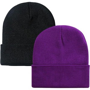 MSDC 1&2 Pack Beanie for Men Women Slouchy Beanie Hats Winter Knit Caps Soft Ski Hat Unisex - 1 of 4