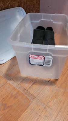 Sterilite 20 Qt Gasket Box, Stackable Storage Bin With Latching