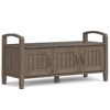 WyndenHall 44" Rowan Transitional Solid Wood Entryway Storage Bench Smoky Brown: Solid Wood, 3 Compartments, Shoe Organizer - 3 of 4