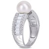 EVERLY JEWELRY |Sterling Silver 2 2/5 CT TGW Created White Sapphire And 8 - 8.5 MM White Freshwater Cultured Pearl Fashion Ring - 2 of 4