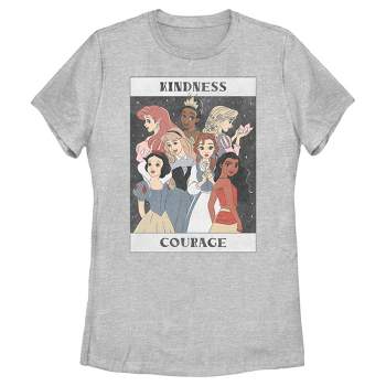 Women's Disney Princesses Kindness and Courage Poster T-Shirt