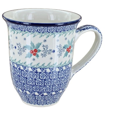 Blue Rose Polish Pottery 826 Ceramika Artystyczna Large Coffee Mug