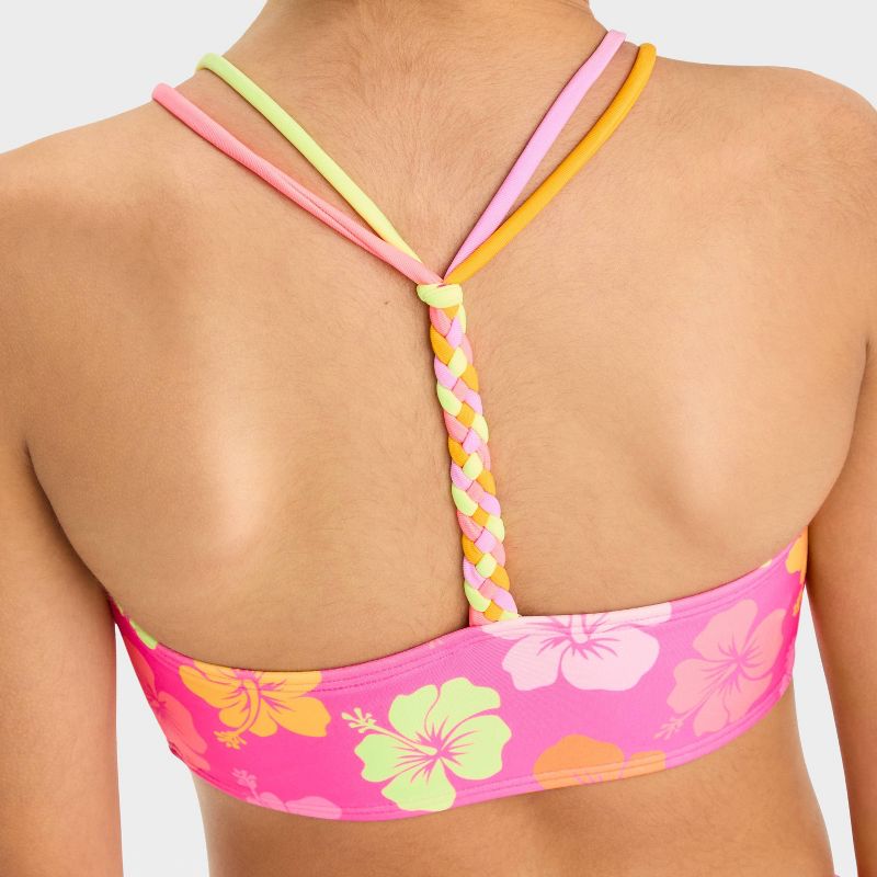 Girls&#39; Hibiscus Pop Floral Printed Bikini Set - Cat &#38; Jack&#8482; Pink, 4 of 5