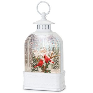 Christmas Tabletop Snow Globe Lantern – 10.5H Plastic – 6-Hour Timer – By Melrose - 1 of 3