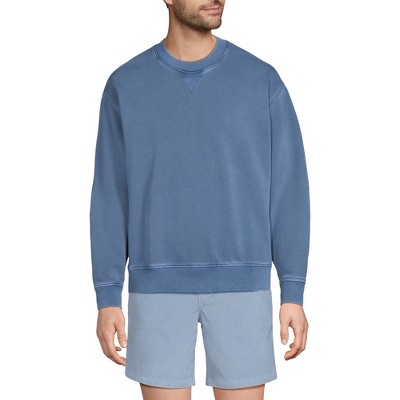Lands' End Men's Long Sleeve French Terry Vintage Wash Crewneck Sweatshirt