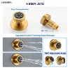 CASAINC 12 inches Wall Mounted Round Shower System with 4 Body Jets & Handheld Spray Grab Bar, Brushed Gold - 4 of 4