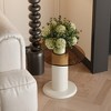 Vynxaria Series 2 in. Beige and White Irregular Glass Top End Table with Nesting Design - 4 of 4