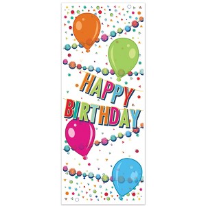 Beistle Happy Birthday Door Cover, 6' x 30", (2/Pkg) Multicolored - 1 of 4