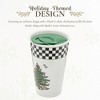 Spode Black & White Travel Mug, 8 oz - Porcelain Holiday Mug with Christmas Tree Motif & Checker Border - Dishwasher & Microwave Safe - 3 of 4