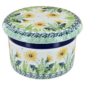 Blue Rose Polish Pottery 270 Ceramika Artystyczna French Butter Dish - 1 of 2