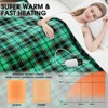 Heated Blanket Electric Queen, Heating Queen with 10 Heats Levels/8 Hours Auto Off, Green Plaid Flannel Blanket Winter Warmer for Adults - 3 of 4