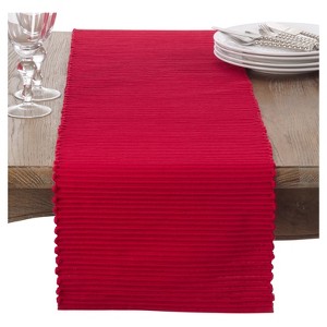 13"x72" Classic Ribbed Table Runner Red - Saro Lifestyle - 1 of 3