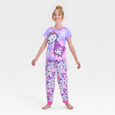 Girls' Hello Kitty & Kuromi 2pc Short Sleeve Pajama Set - Purple