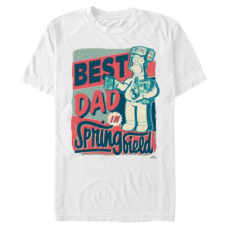 Men's The Simpsons Father's Day Homer Simpson Best Dad in Springfield T-Shirt, 1 of 6