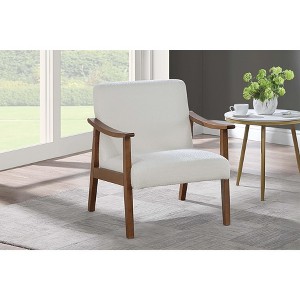 Sapphtopaz 1pc Stylish Accent Chair Upholstered Lounge Chair with Wooden Frame, Living Room Furniture Comfy Chair, Gray - 1 of 4