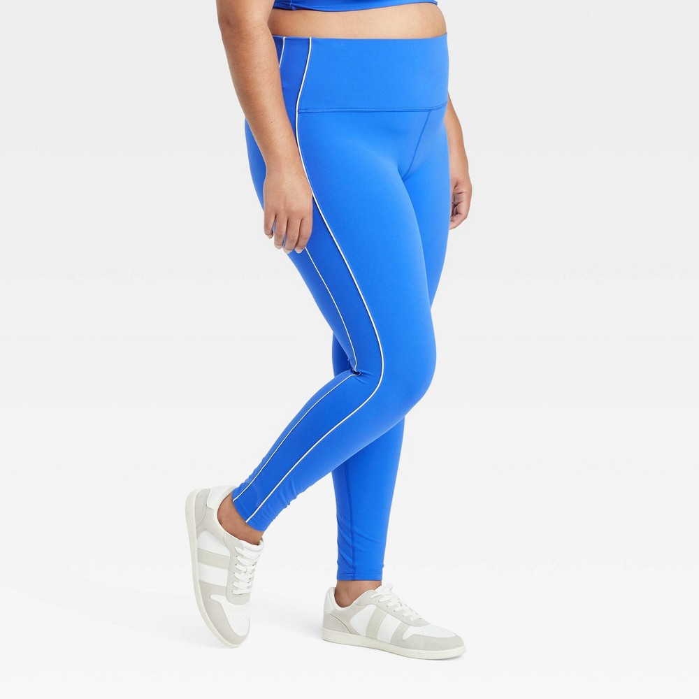 Women's Everyday Soft High-Rise Piped 7/8 Leggings - All In Motion™ Royal Blue 2X