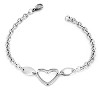 ELYA Women's Polished Heart Cut-Out Charm Stainless Steel Bracelet - 3 of 4