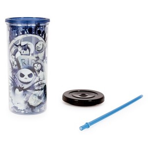Silver Buffalo Disney The Nightmare Before Christmas Carnival Cup w/ Lid and Straw | 20 Ounces - 1 of 4