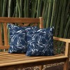 ARDEN earthFIBER Outdoor Toss Pillow, Set of 2, 16 x 16, Water Repellent, Fade Resistant 16 x 16, Navy Blue King Palm - 3 of 4