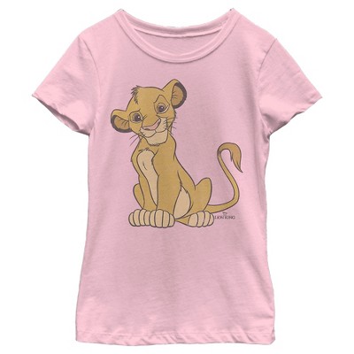 Girl's Lion King Simba Cute And Courageous T-shirt - Light Pink - Small ...
