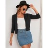 Clearlove Women's 3/4 Sleeve Open Front Cropped Cardigan Sweater Lightweight Knit Short Shrugs - 4 of 4