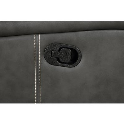 Gray Faux Leather Manual Recliner with Lift