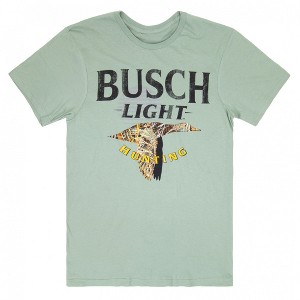 Mens Busch Light Hunting Duck Camo Green Colorway T-Shirt - 1 of 2