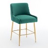 SEYNAR Modern Velvet 37'' H Metal Leg Counter or Bar Stools Set of 4 - 4 of 4
