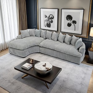 127" Large L-Shaped Modular Sectional Sofa, Curved Design, 10 Cushions - 1 of 4