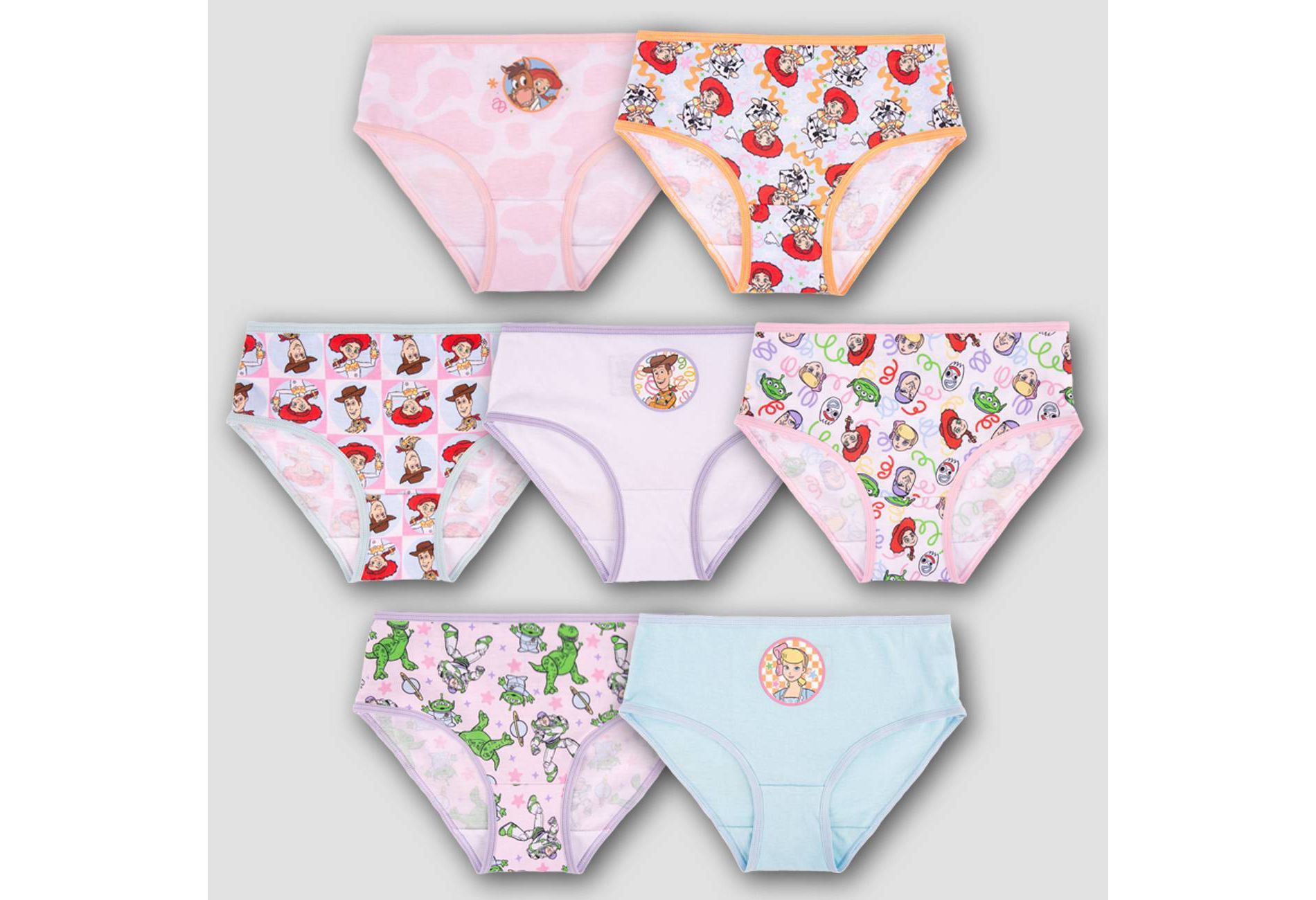 Girls' Toy Story 7pk 100% Cotton Briefs