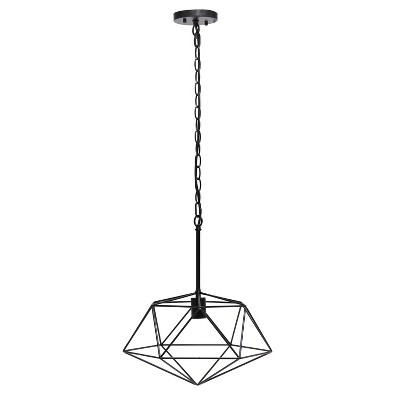 Black Geometric Metal Wire Ceiling Pendant Light
