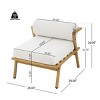 Set of 2 Outdoor Club Chairs with Teak Finish,Patio Chair with Fade Resistant Cushion,Armless Iron Club Chair for Garden Balcony-Koiai - 4 of 4