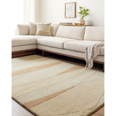 Mulhouse 5' x 8' Dark Brown and Light Beige Wool Tufted Area Rug